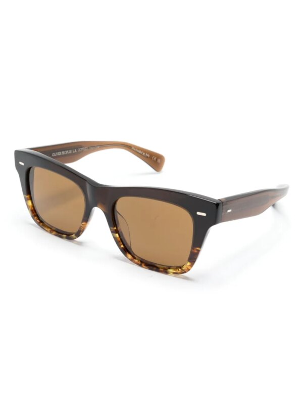 Oliver Peoples Zonnebril met vierkant montuur - Bruin