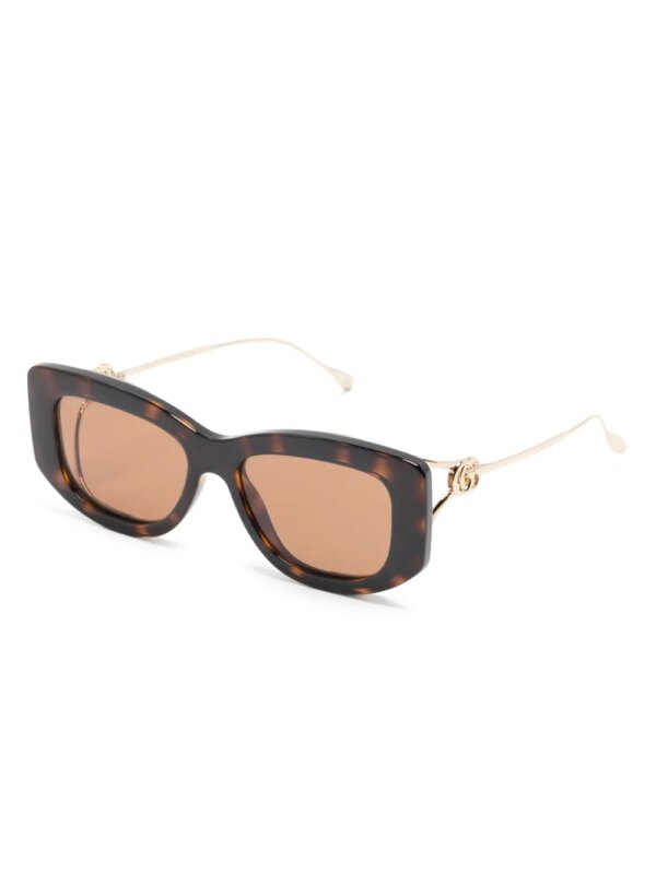 Gucci Eyewear Zonnebril met rechthoekig montuur - Bruin