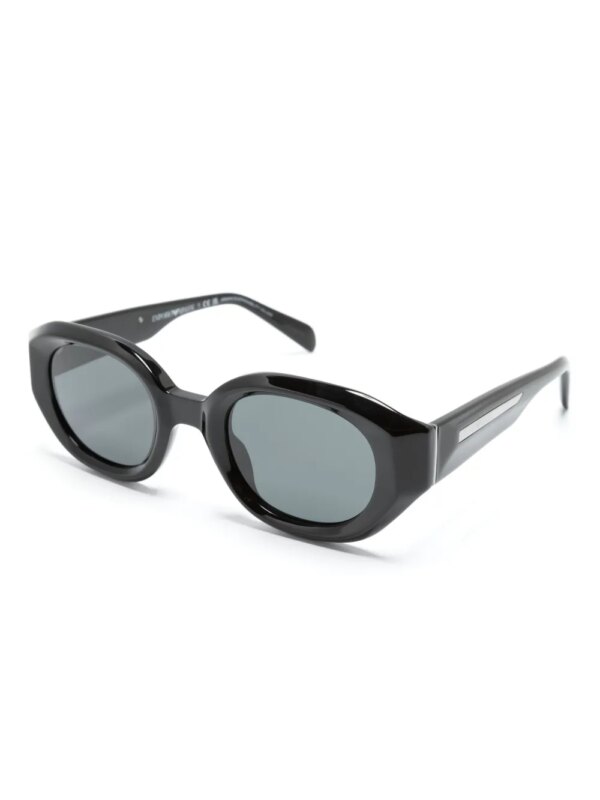 Emporio Armani Zonnebril met ovalen montuur - Zwart