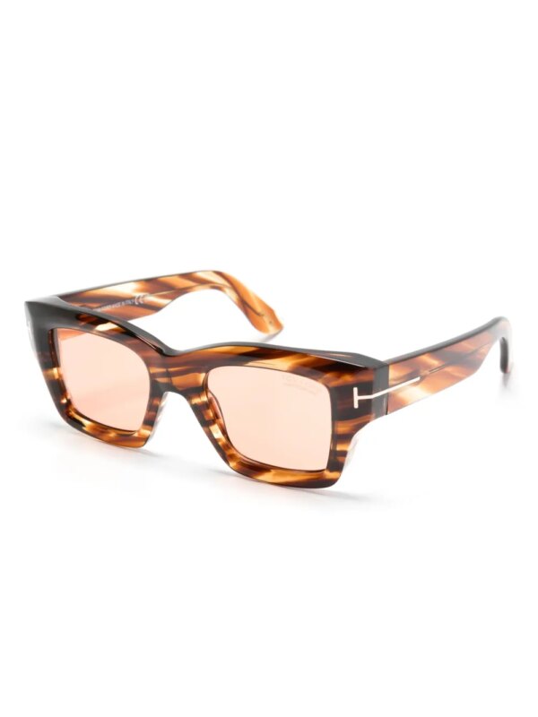 TOM FORD Eyewear Zonnebril met oversized montuur en T-scharnier - Bruin