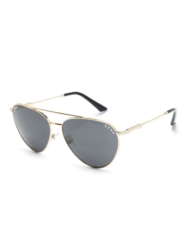 Jimmy Choo Eyewear Zonnebril verfraaid met kristallen - Goud