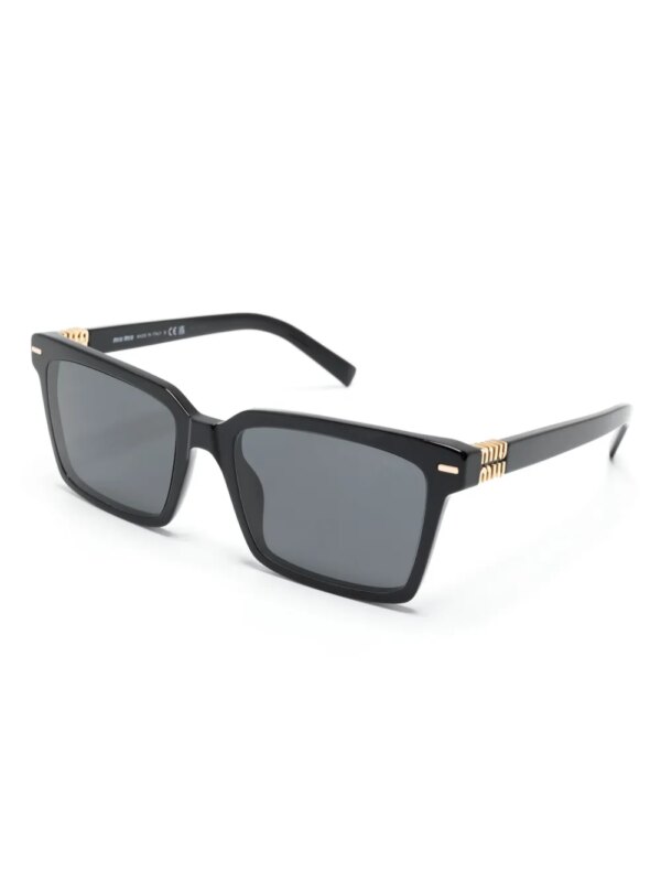 Miu Miu Eyewear Zonnebril met rechthoekig montuur - Zwart