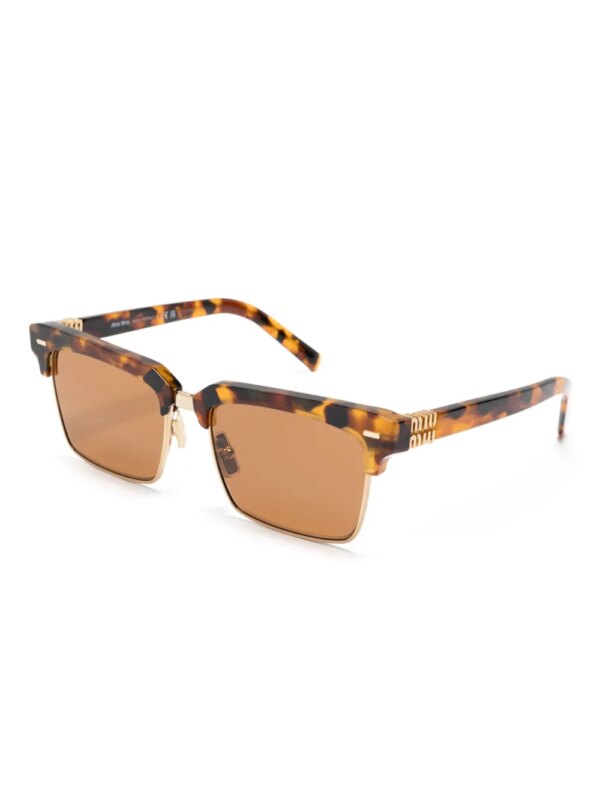 Miu Miu Eyewear MU10WS zonnebril met rechthoekig montuur - Bruin