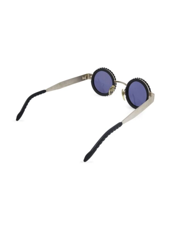 CHANEL Pre-Owned 1990-2000s Camera Lens zonnebril met rond montuur - Zwart