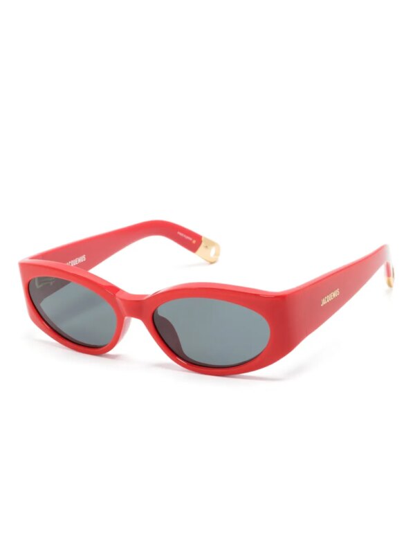 Jacquemus Les Lunettes Ovalo zonnebril met ovalen montuur - Rood