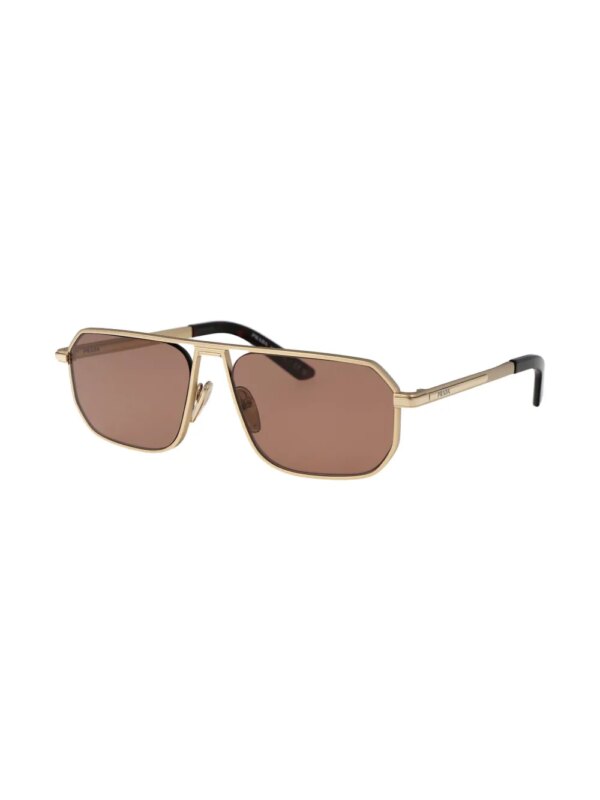 Prada Eyewear OPR A53S zonnebril met rechthoekig montuur - Goud
