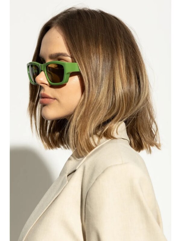 Jacquemus x Linda Farrow Les Lunettes Meridiano zonnebril met rechthoekig montuur - Groen