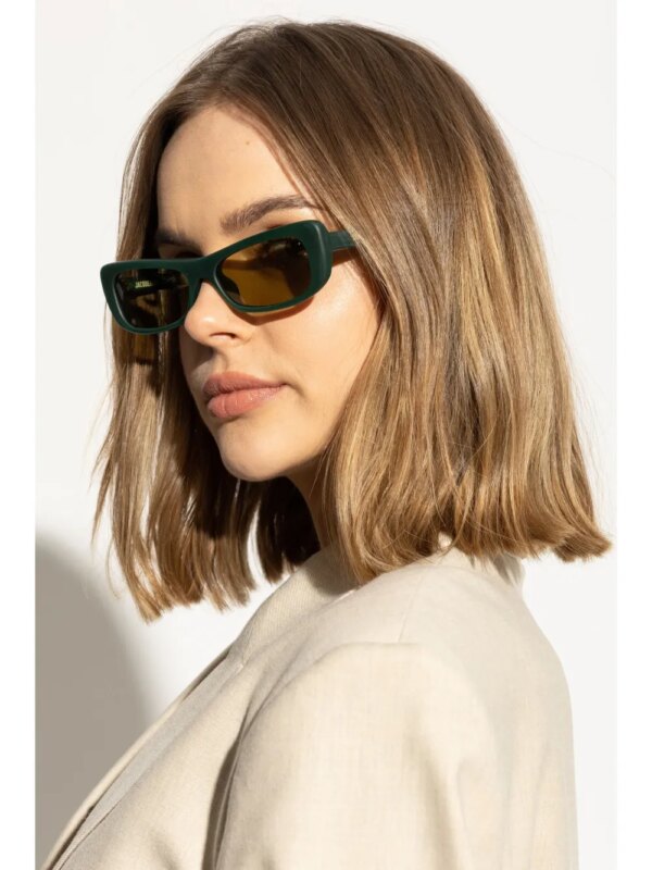 Jacquemus x Linda Farrow Les Lunettes Capri zonnebril - Groen