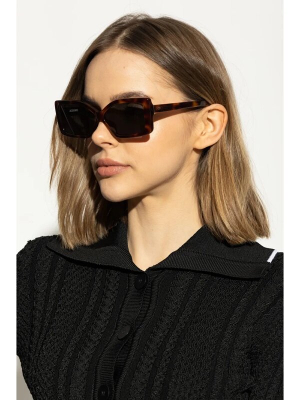 Jacquemus x Linda Farrow Les Lunettes Spiaggia zonnebril - Bruin