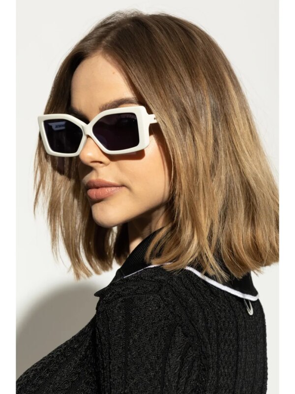 Jacquemus x Linda Farrow Les Lunettes Spiaggia zonnebril - Wit