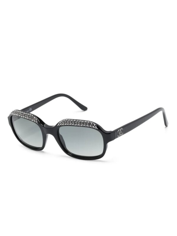 CHANEL Pre-Owned 2000s zonnebril met rechthoekige montuur - Zwart