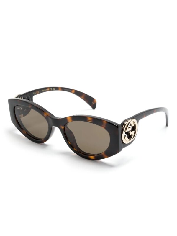 Gucci Eyewear Zonnebril met cat-eye montuur en schildpadschild design - Bruin