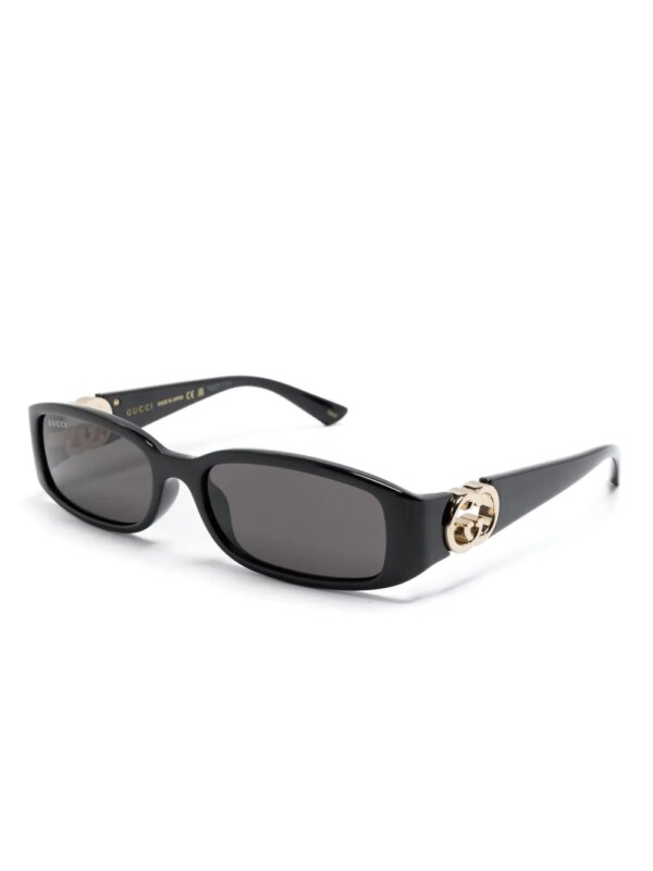 Gucci Eyewear GG zonnebril met rechthoekig montuur - Zwart