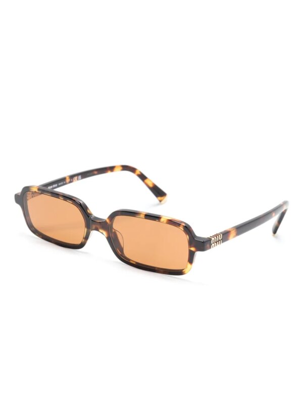 Miu Miu Eyewear Zonnebril met rechthoekig montuur en schildpadschild design - Bruin