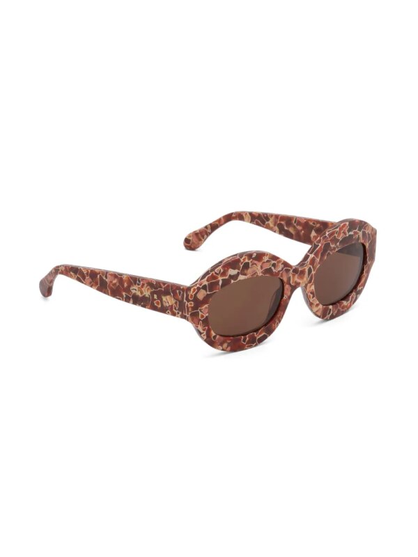 Marni Eyewear Lava Ik Kil Cenote zonnebril met ovalen montuur - Bruin