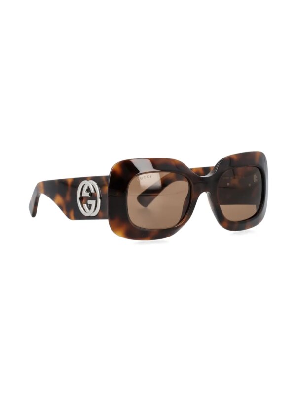 Gucci Eyewear Zonnebril met vierkant montuur - Bruin