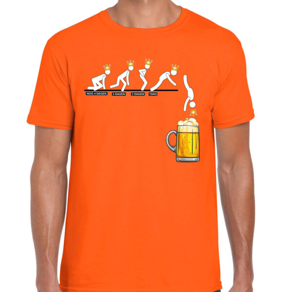 Koningsdag verkleed t-shirt heren - aftellen naar Koningsdag - oranje