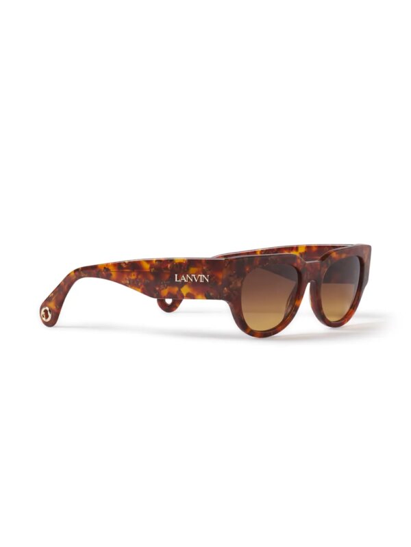 Lanvin Zonnebril met geometrisch montuur met schildpadschild design - Bruin