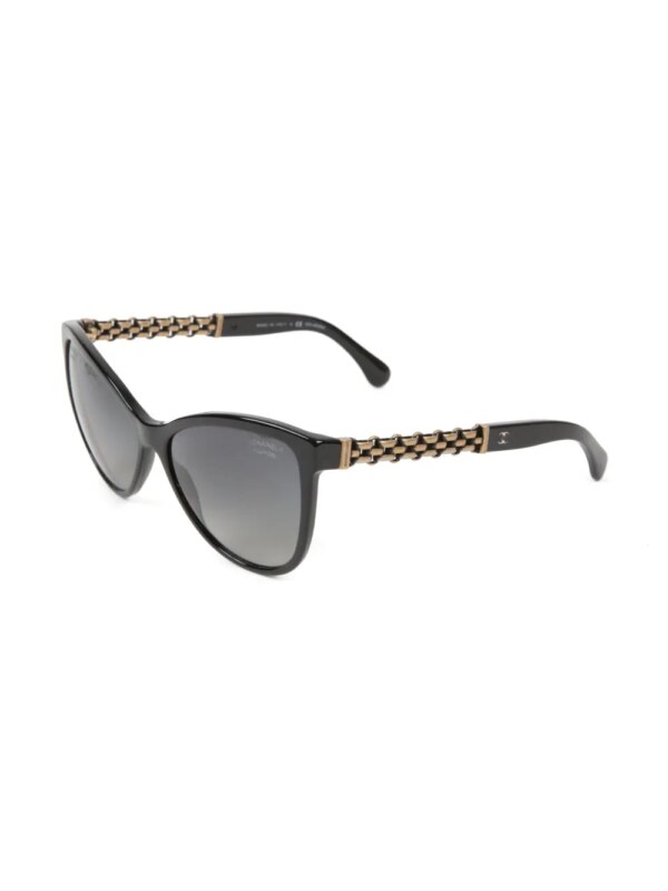 CHANEL Pre-Owned 2000s zonnebril met cat-eye montuur - Zwart