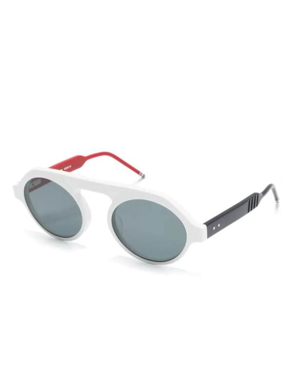 Thom Browne Eyewear Zonnebril met rond montuur - Wit