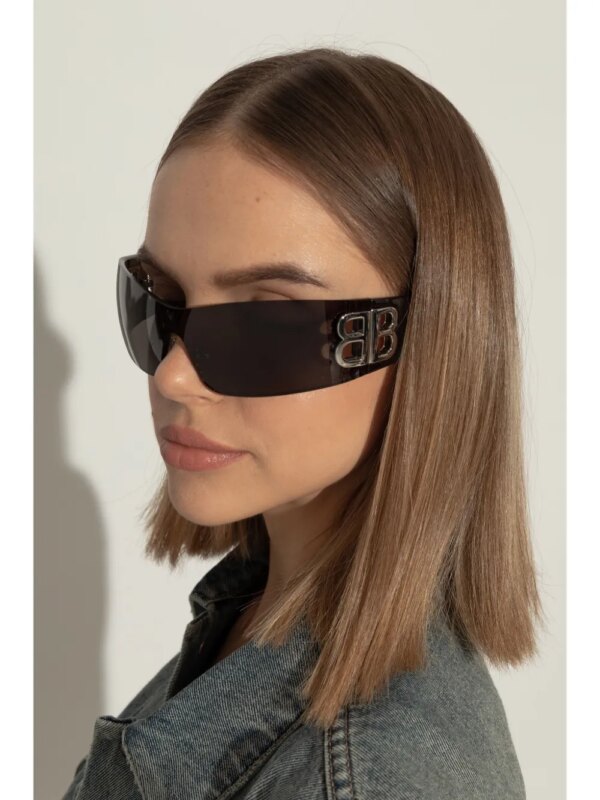Balenciaga Eyewear Shield Frame zonnebril met logo - Zwart
