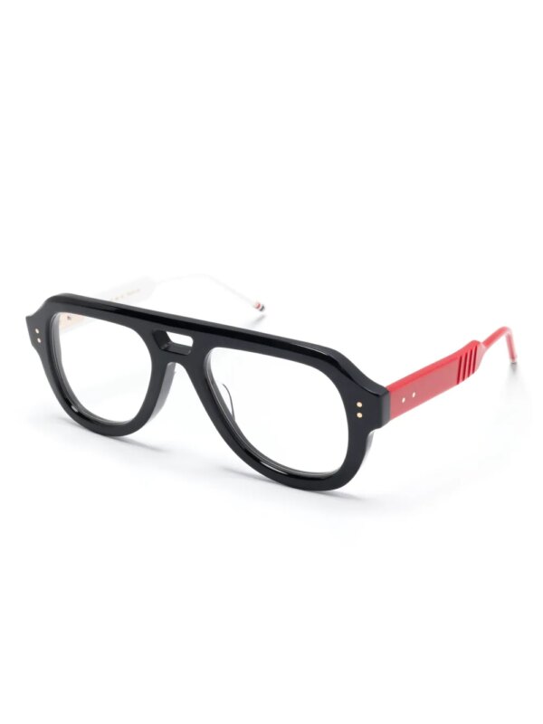 Thom Browne Eyewear Zonnebril met piloten montuur - Zwart