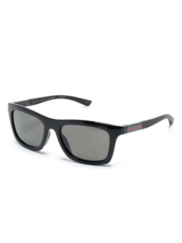Gucci Eyewear Zonnebril met webdetail - Zwart