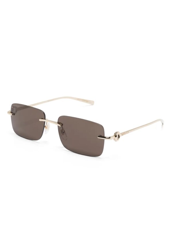 Gucci Eyewear Zonnebril met rechthoekig montuur - Bruin