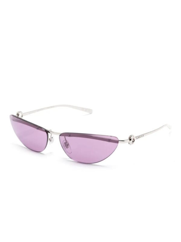 Gucci Eyewear Zonnebril met ovalen montuur - Zilver