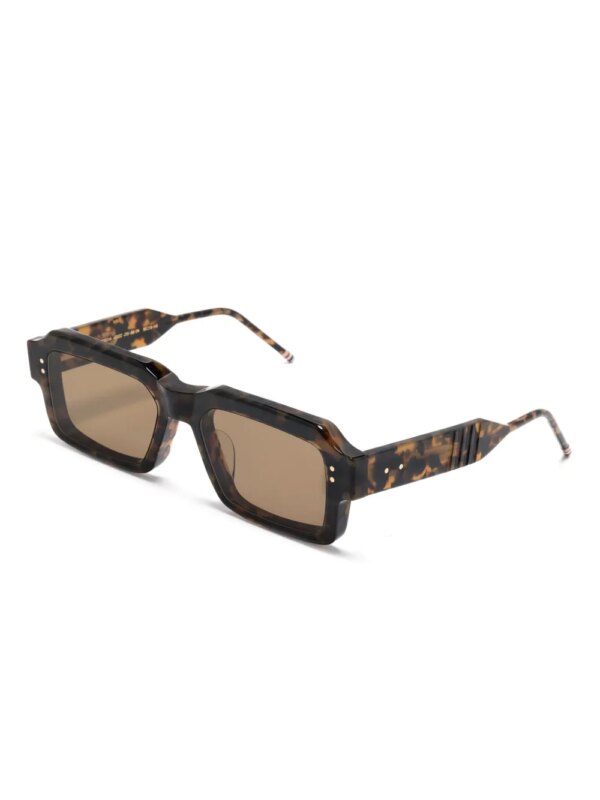 Thom Browne Eyewear Zonnebril met rechthoekig montuur - Bruin