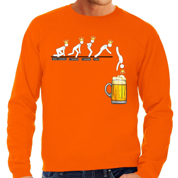 BD Koningsdag verkleed sweater heren - aftellen naar Koningsdag