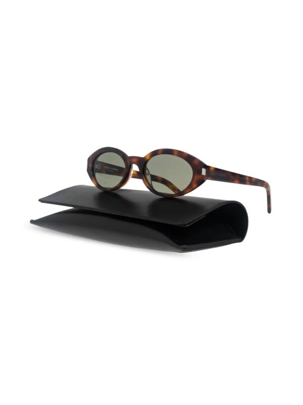 Saint Laurent Eyewear Zonnebril met ovalen montuur - Bruin