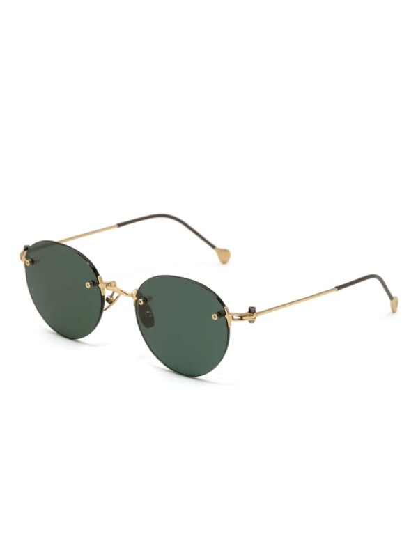Yohji Yamamoto Zonnebril met rond montuur - Goud
