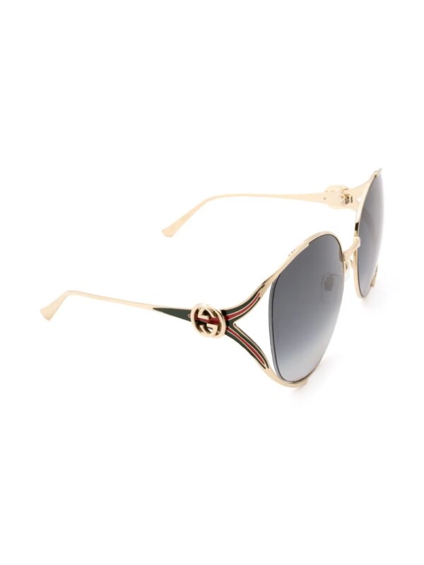Gucci Eyewear Zonnebril met rond montuur - Goud