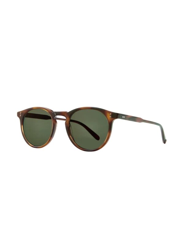 Garrett Leight Carlton zonnebril met rond montuur - Bruin