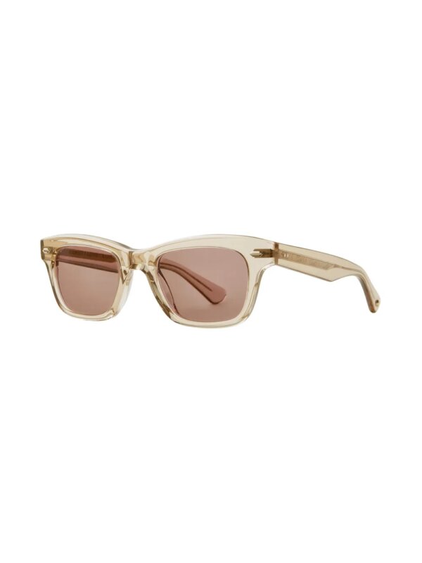 Garrett Leight Zonnebril met vierkant montuur - Beige