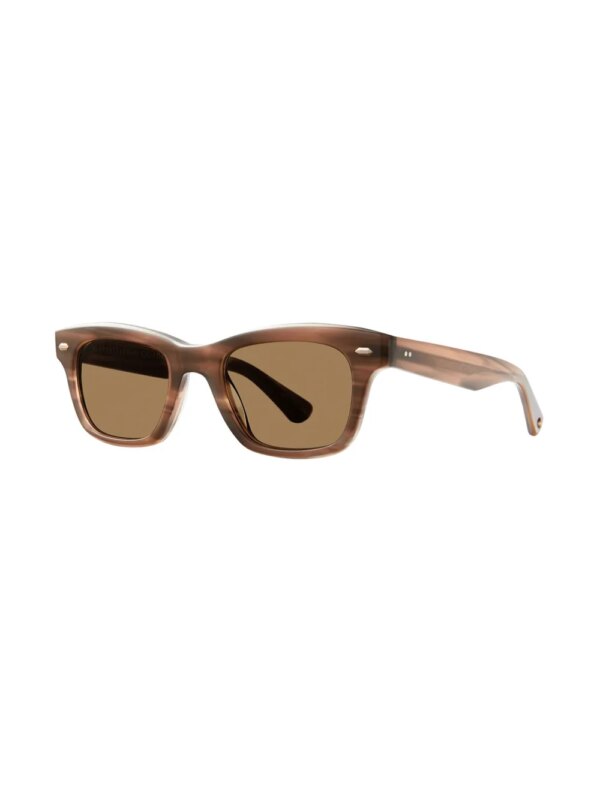 Garrett Leight Zonnebril met vierkant montuur - Bruin