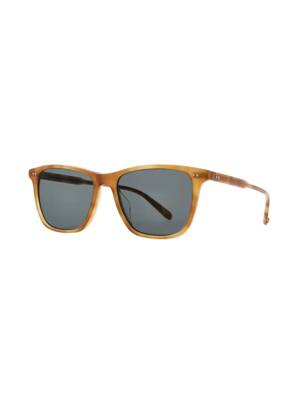 Garrett Leight Zonnebril met vierkant montuur - Bruin