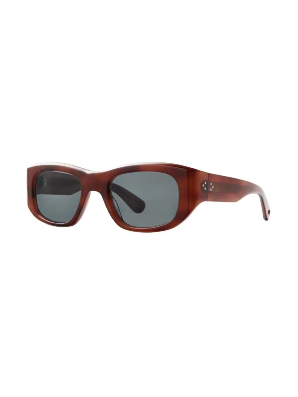 Garrett Leight Zonnebril met geometrisch montuur - Bruin