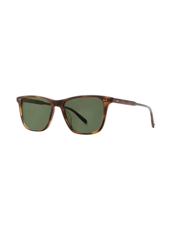 Garrett Leight Zonnebril met vierkant montuur - Bruin