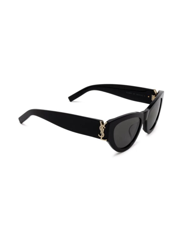 Saint Laurent Eyewear Zonnebril met rond montuur - Zwart