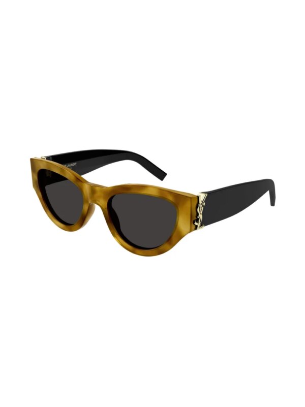 Saint Laurent Eyewear Zonnebril met rond montuur - Bruin