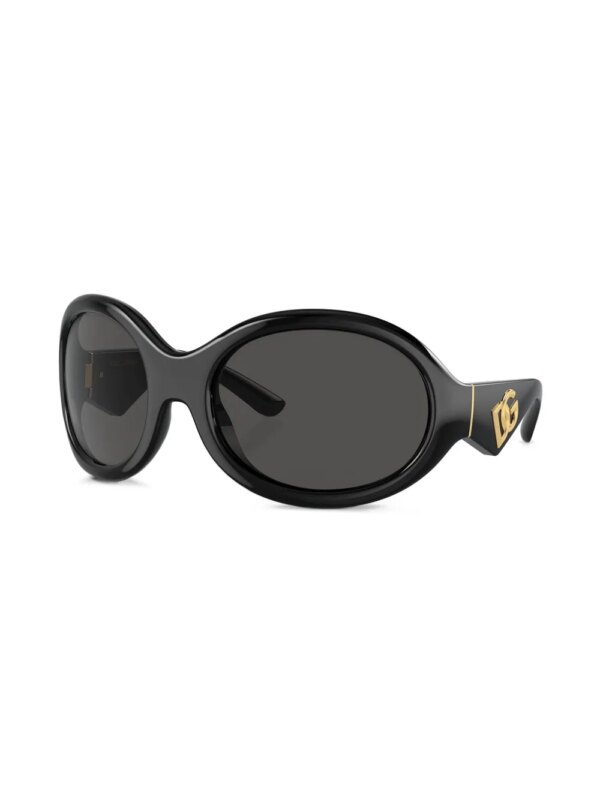 Dolce & Gabbana Eyewear Zonnebril met rond montuur - Zwart