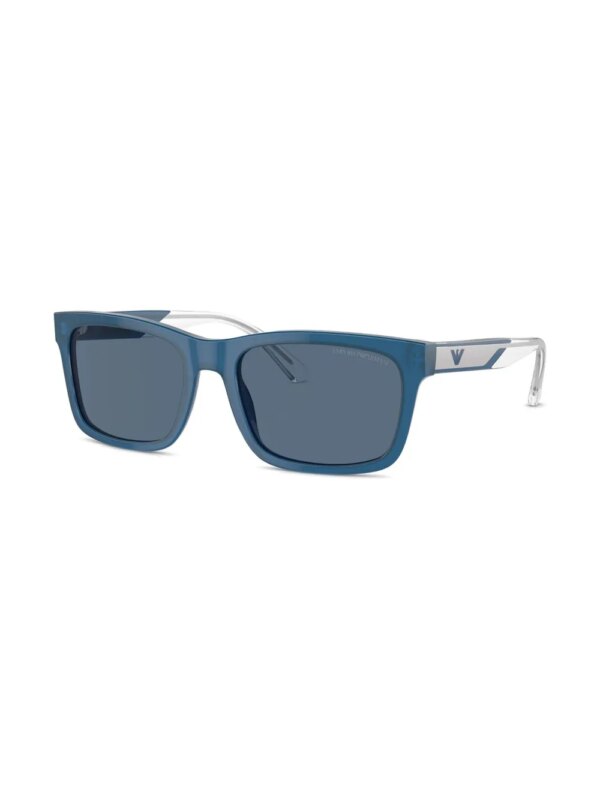 Emporio Armani Zonnebril met vierkant montuur - Blauw