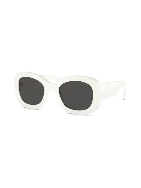 Prada Eyewear Zonnebril met logo-reliëf - Wit