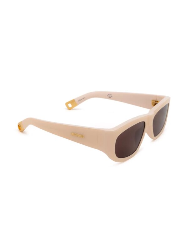 Jacquemus Pilota zonnebril met rechthoekig montuur - Beige