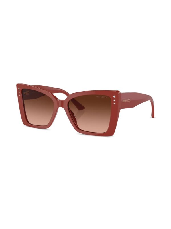 Jimmy Choo Eyewear Zonnebril met rechthoekig montuur - Rood