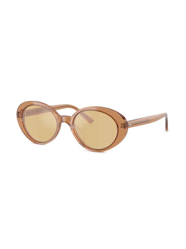 Oliver Peoples Zonnebril met rond montuur - Bruin