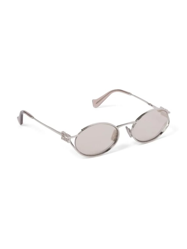 Miu Miu Eyewear Zonnebril met ovalen montuur - Zilver