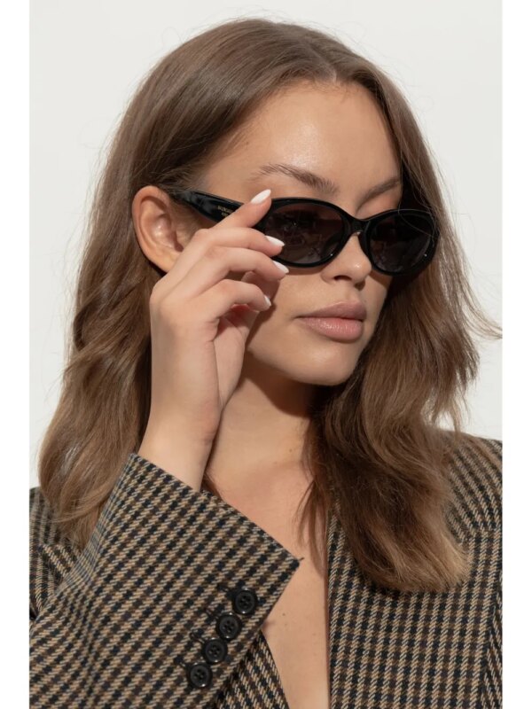 Balenciaga Eyewear Zonnebril met ovalen montuur - Zwart